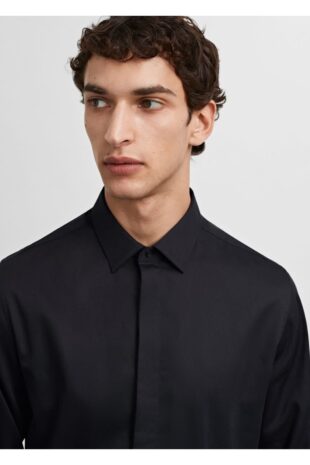 پیراهن سیاه مردانه مانگو 67050628