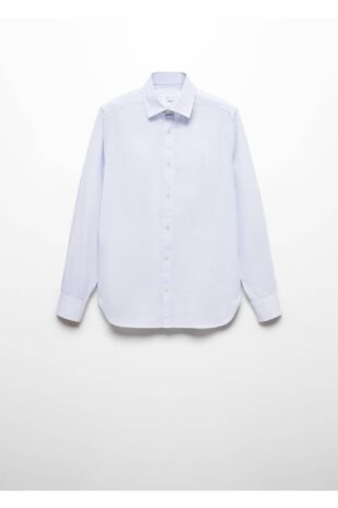 پیراهن آبی مردانه مانگو 67060651