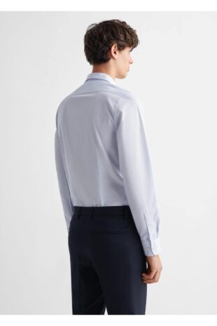 پیراهن آبی مردانه مانگو 67060651