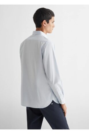 پیراهن آبی مردانه مانگو 67060651