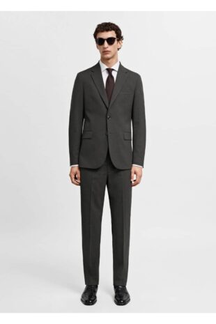 پیراهن آبی مردانه مانگو 67070623