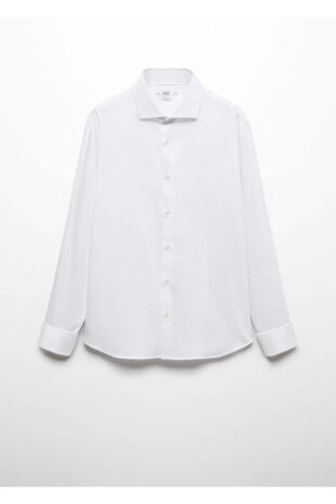 پیراهن آبی مردانه مانگو 67070623