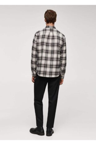 پیراهن آبی مردانه مانگو 67080637