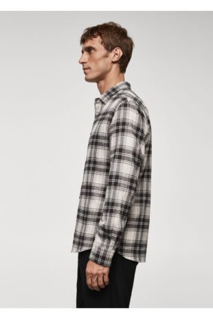 پیراهن آبی مردانه مانگو 67080637