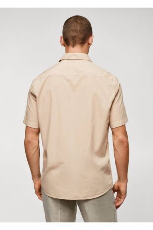 پیراهن بژ مردانه مانگو 57040577