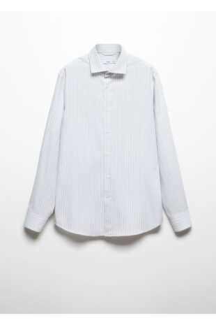 پیراهن خاکستری مردانه مانگو 57047904