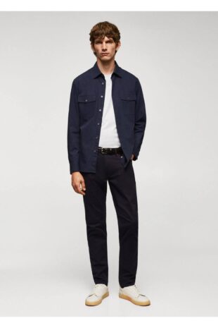 پیراهن لاجورد مردانه مانگو 57084386