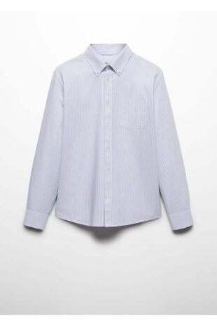 پیراهن آبی مردانه مانگو 67030631