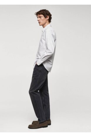 پیراهن آبی مردانه مانگو 67030631