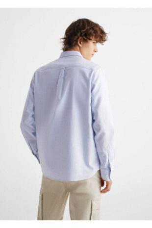 پیراهن آبی مردانه مانگو 67030655