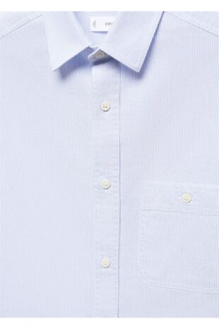 پیراهن آبی مردانه مانگو 67030655