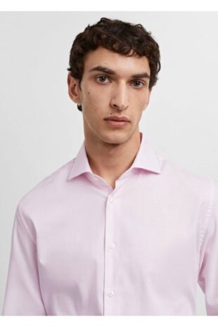 پیراهن صورتی مردانه مانگو 67040626