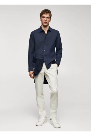 پیراهن لاجورد مردانه مانگو 67050629