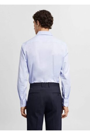 پیراهن آبی مردانه مانگو 67060623