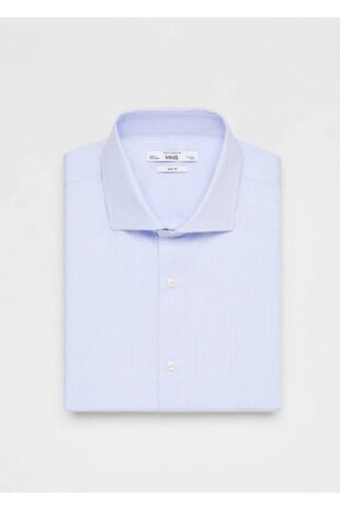 پیراهن آبی مردانه مانگو 67060623