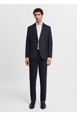 پیراهن آبی مردانه مانگو 67070622