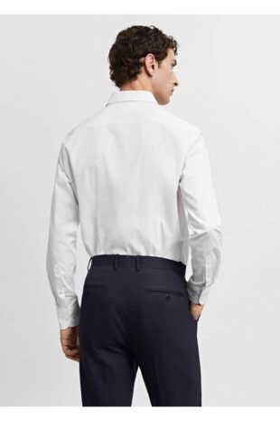 پیراهن آبی مردانه مانگو 67070622