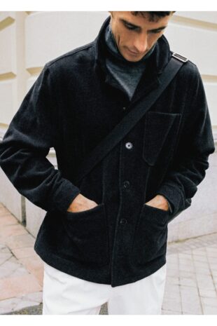 پیراهن بنفش مردانه مانگو 67070626