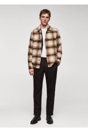 کت منگو قهوه ای مردانه مانگو 67080679