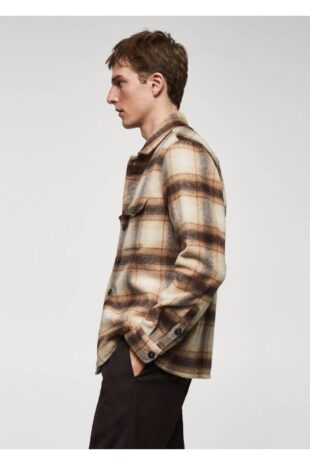 کت منگو قهوه ای مردانه مانگو 67080679