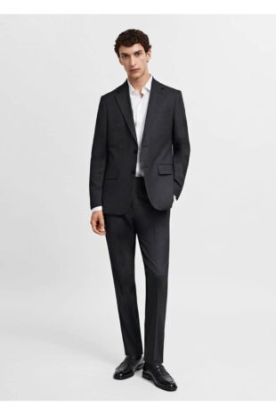 پیراهن آبی مردانه مانگو 67090619