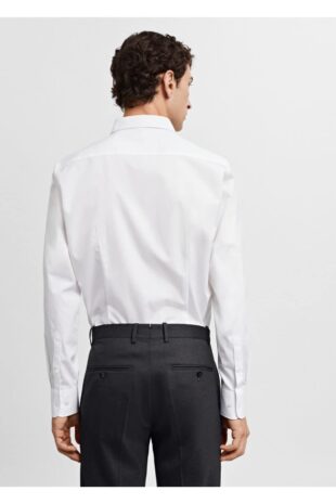 پیراهن آبی مردانه مانگو 67090619