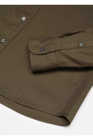 پیراهن خاکی مردانه مانگو 57094004