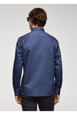 پیراهن آبی مردانه مانگو 67080625
