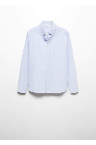 پیراهن آبی مردانه مانگو 67080649