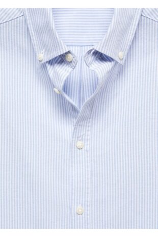 پیراهن آبی مردانه مانگو 67080649