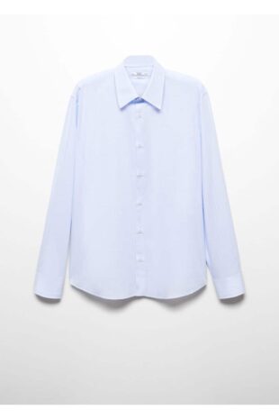 پیراهن آبی مردانه مانگو 67090621