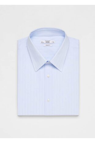 پیراهن آبی مردانه مانگو 67090621