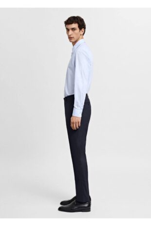 پیراهن آبی مردانه مانگو 67090621
