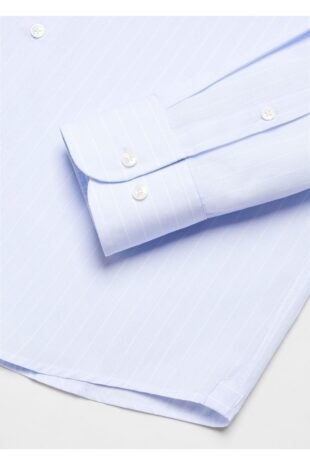 پیراهن آبی مردانه مانگو 67090621