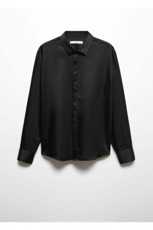 پیراهن سیاه مردانه مانگو 57069405