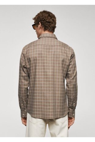 پیراهن بژ مردانه مانگو 67040630