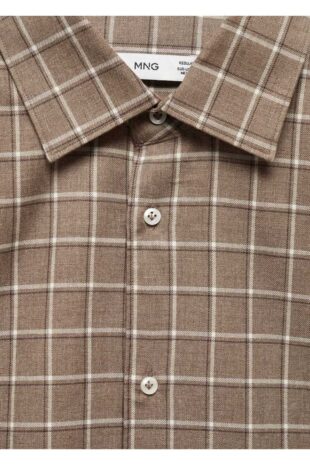 پیراهن بژ مردانه مانگو 67040630