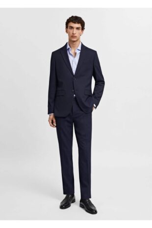 پیراهن آبی مردانه مانگو 67050625