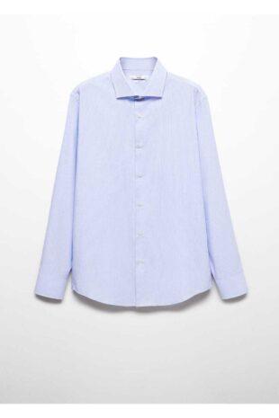 پیراهن آبی مردانه مانگو 67050625