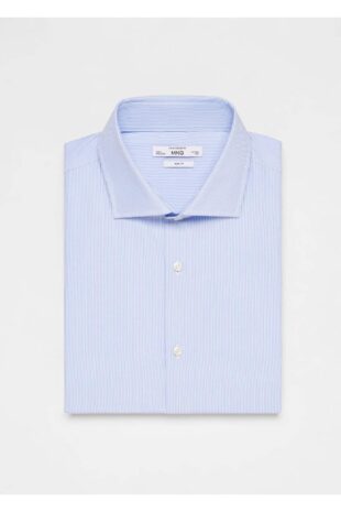 پیراهن آبی مردانه مانگو 67050625