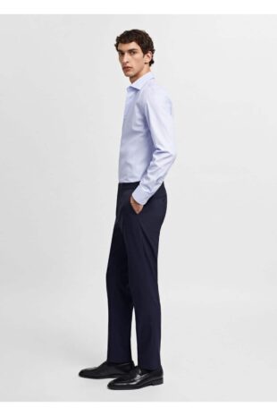 پیراهن آبی مردانه مانگو 67050625