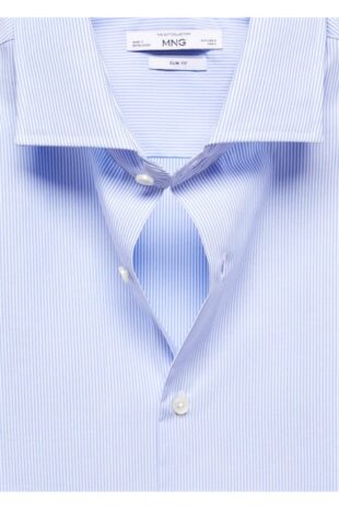 پیراهن آبی مردانه مانگو 67050625