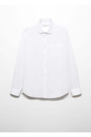 پیراهن آبی مردانه مانگو 67060629