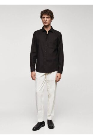 پیراهن سیاه مردانه مانگو 67080635