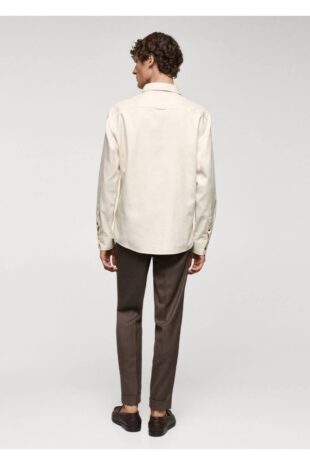 پیراهن بژ مردانه مانگو 67080635