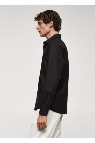 پیراهن سیاه مردانه مانگو 67080635