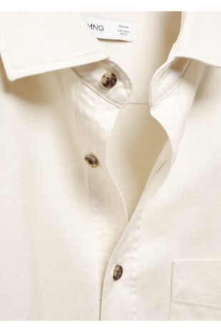 پیراهن بژ مردانه مانگو 67080635