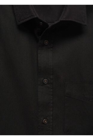 پیراهن سیاه مردانه مانگو 67080635
