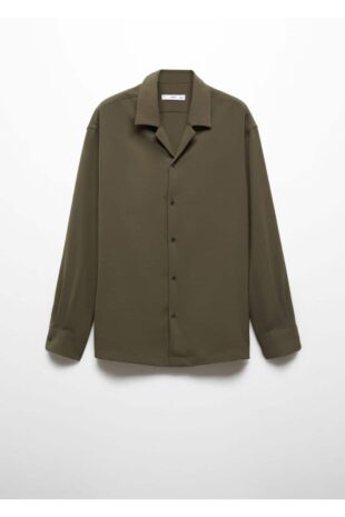 پیراهن خاکی مردانه مانگو 57069218