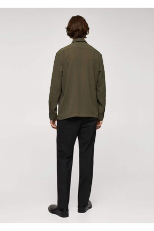 پیراهن خاکی مردانه مانگو 57069218